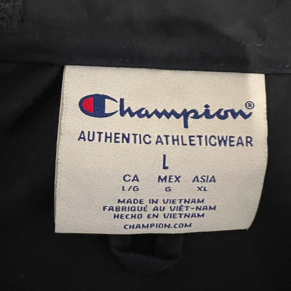 Champion Windbreaker, Size L, Navy Blue - Picture 2 of 2